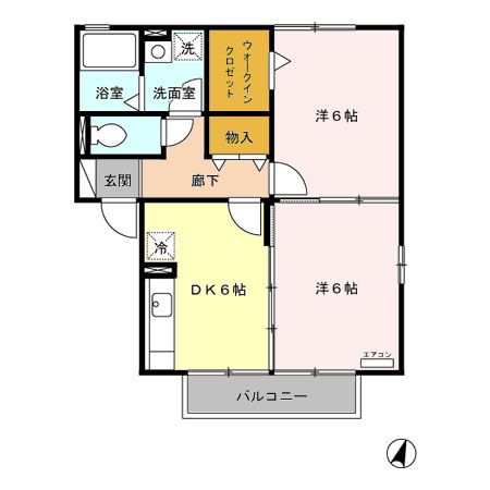 大田原市中田原のアパートの間取り