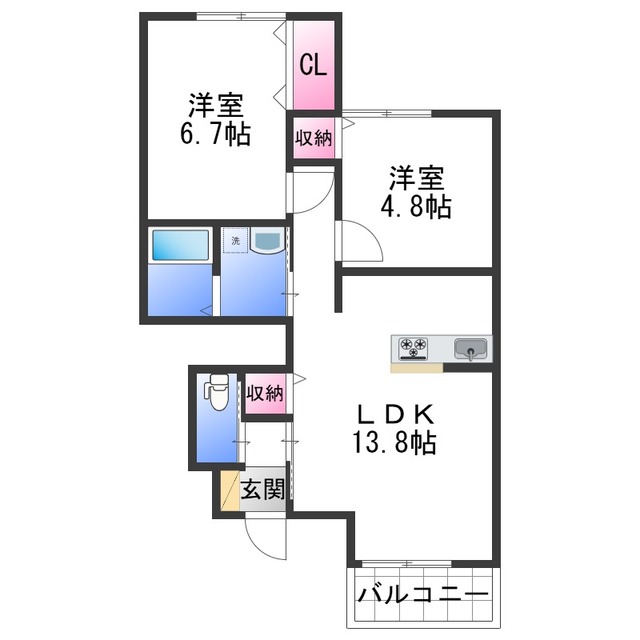 エルメゾン小倉の間取り