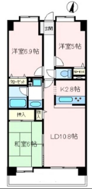 狭山市祇園のマンションの間取り