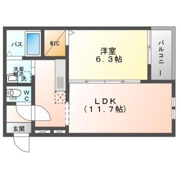 フジパレス上神田III番館の間取り