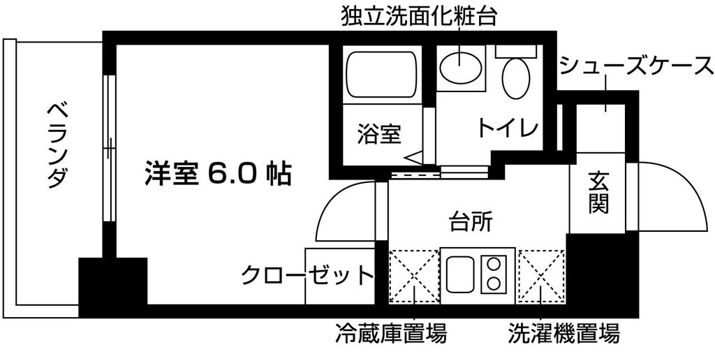 東大阪市近江堂のマンションの間取り