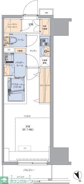 江東区門前仲町のマンションの間取り