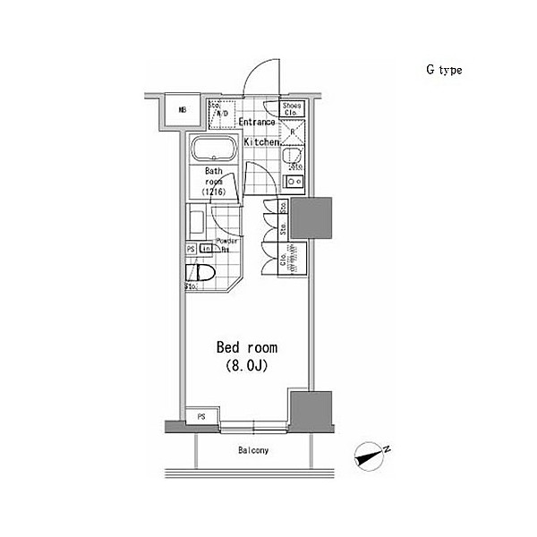 港区新橋のマンションの間取り