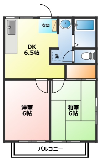 小田原市荻窪のアパートの間取り