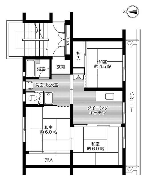 ビレッジハウス高野　2号棟の間取り