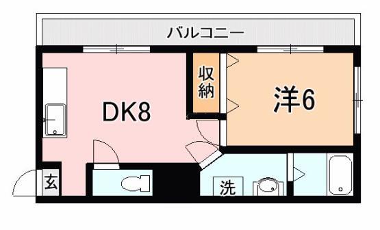 鹿児島市宇宿のマンションの間取り