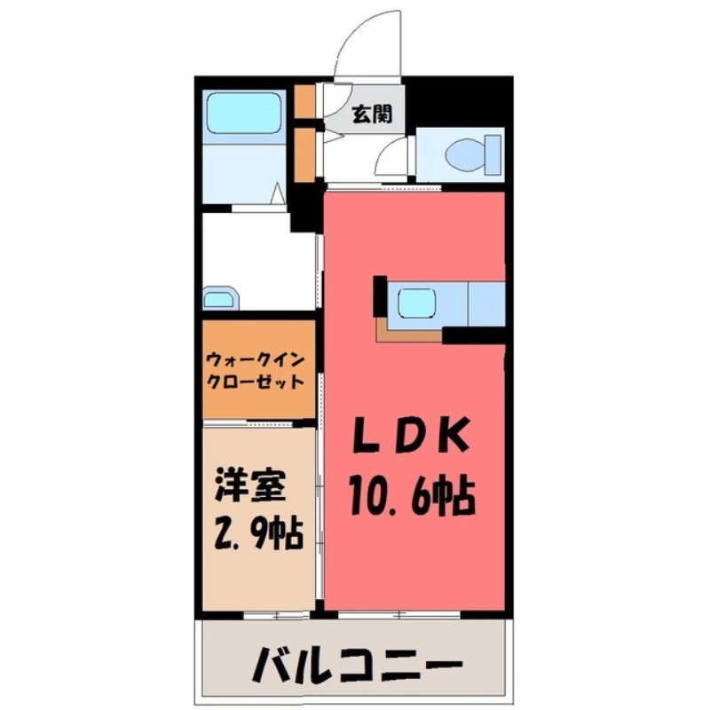 下都賀郡壬生町幸町のマンションの間取り