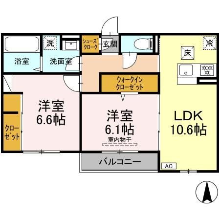 藤沢市遠藤のアパートの間取り