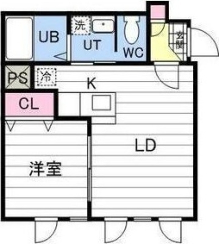 札幌市豊平区中の島一条のアパートの間取り