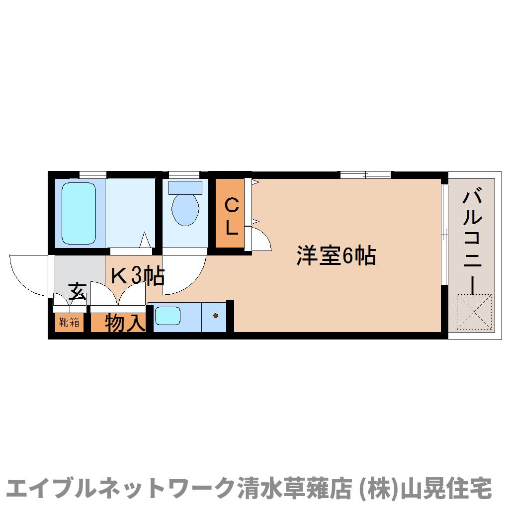 静岡市葵区瀬名のアパートの間取り