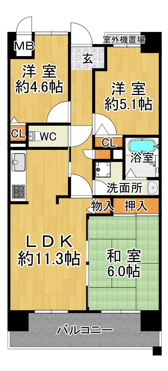 ウエストコート8番街・1番館の間取り