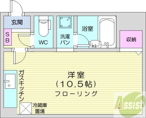 札幌市北区麻生町のマンションの間取り