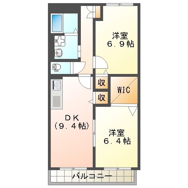 ホワイトマンション八反田の間取り