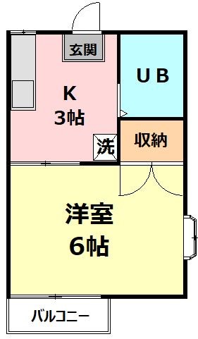 秦野市鶴巻南のアパートの間取り