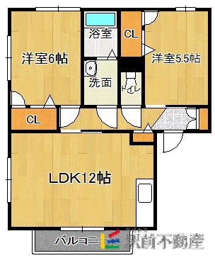 福岡市東区大字三苫のアパートの間取り