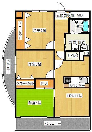 スカイヒルズ小月駅前の間取り