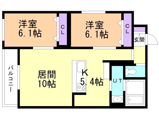 札幌市白石区中央二条のマンションの間取り