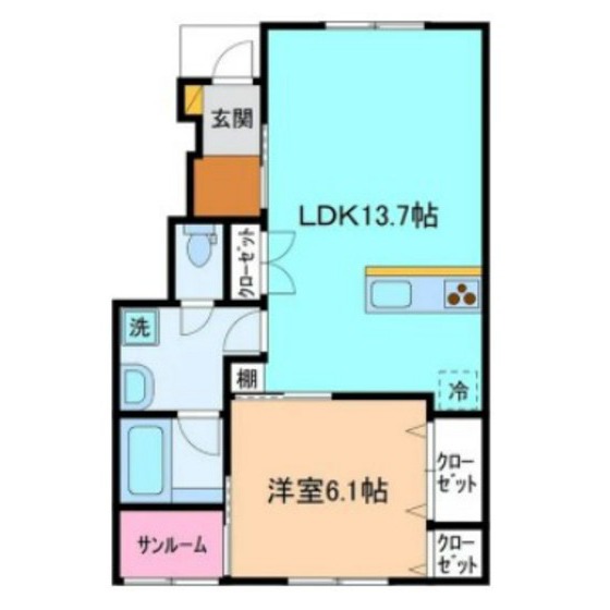 Ｌｉｎ　Ｂ棟の間取り