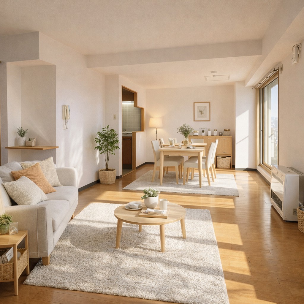 居室・リビング　モデルルーム仕様の写真になります。ご参考くださいませ。