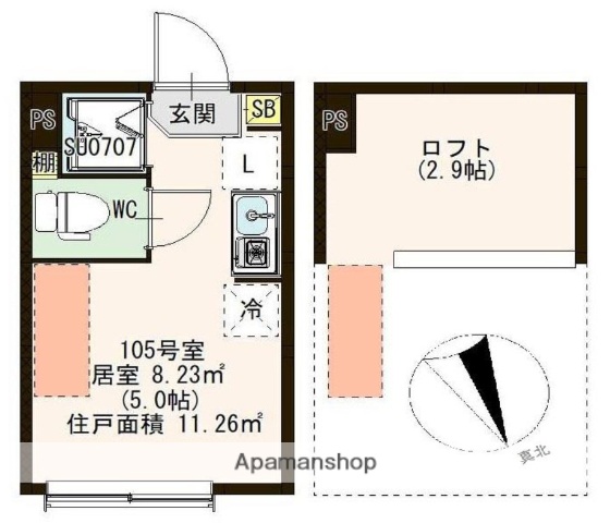 ＪＲ総武線 平井駅 徒歩10分 2階建 築3年の間取り写真