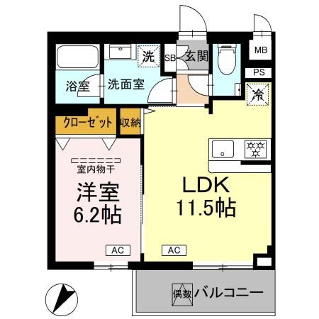 東急東横線 中目黒駅 徒歩7分 5階建 築1年の間取り写真
