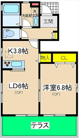 クレストヒル山下 Bの間取り写真