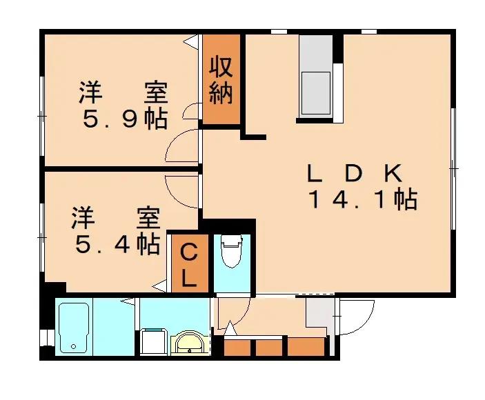 ドミール東貫 C棟の間取り写真