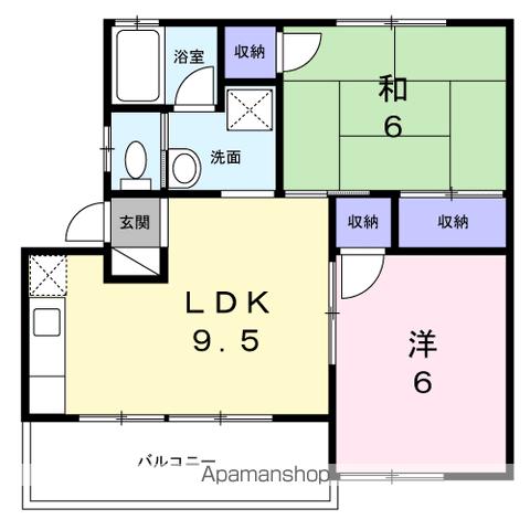 ＪＲ東海道本線 菊川駅 バス乗車時間：44分 最寄りバス停で下車 徒歩4分 2階建 築38年の間取り写真