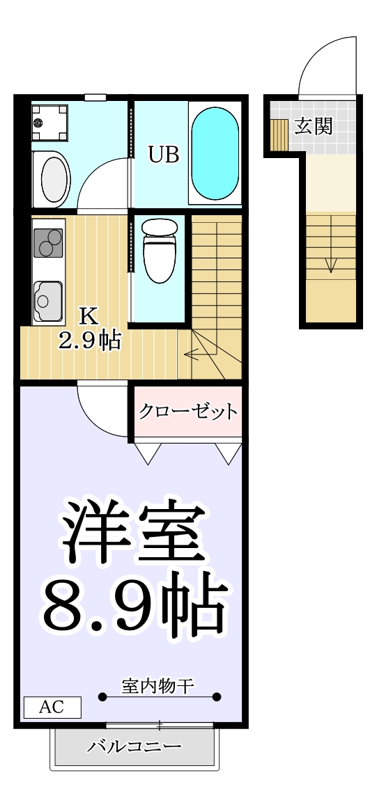 岩沼市大手町のアパートの間取り