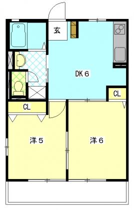 掛川市水垂のアパートの間取り