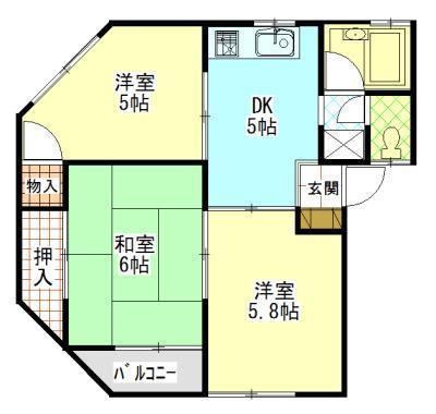 コーポテンオウI・IIの間取り