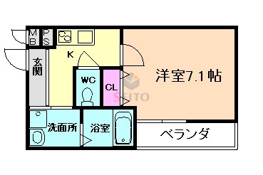 大阪市淀川区東三国のアパートの間取り