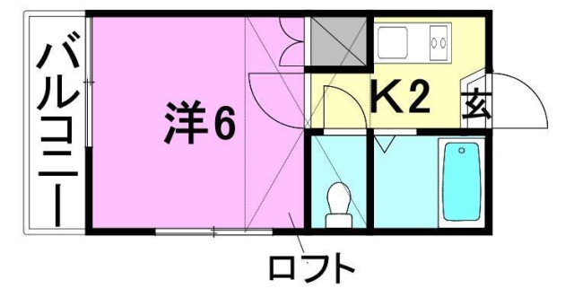 松山市中村のアパートの間取り