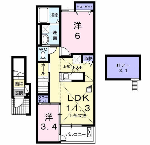 フローラＡの間取り