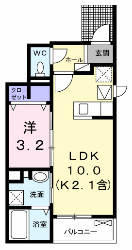 【あきる野市牛沼のアパートの間取り】