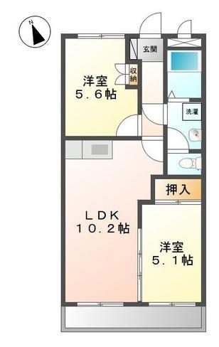 東広島市西条土与丸のマンションの間取り