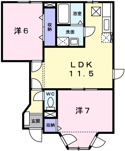 赤穂市黒崎町のアパートの間取り