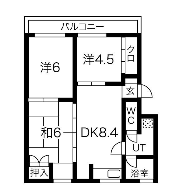 東大阪市永和のアパートの間取り