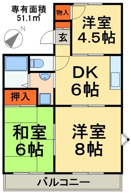 斉藤ハイツの間取り