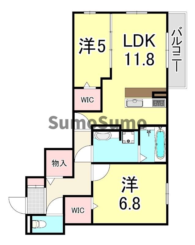 尼崎市塚口町のアパートの間取り