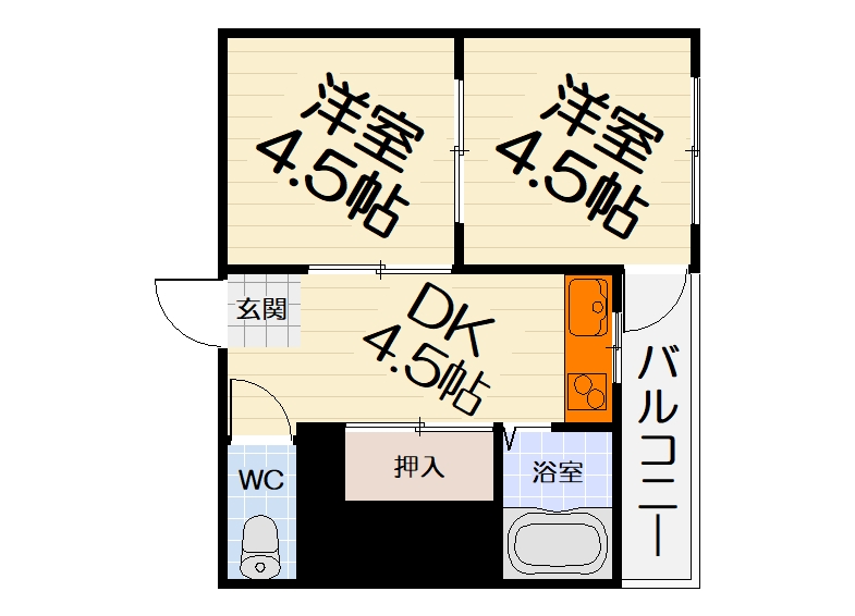 堺市西区浜寺石津町中のマンションの間取り