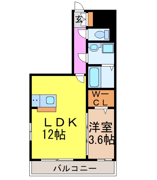 名古屋市瑞穂区白砂町のアパートの間取り