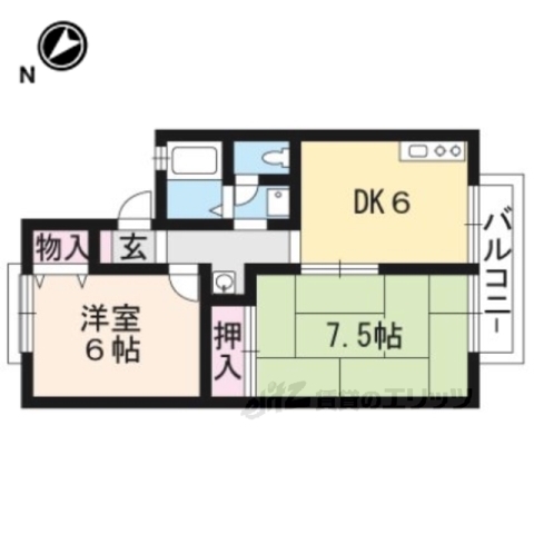 栗東市笠川のアパートの間取り