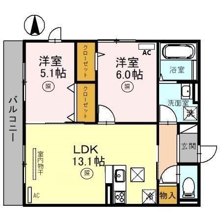 小野市天神町のアパートの間取り