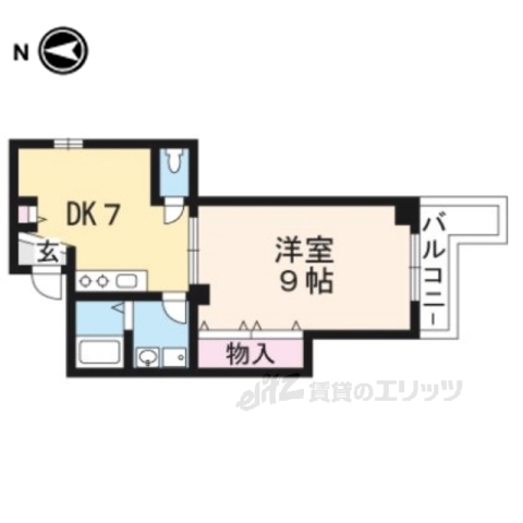 京都市中京区西ノ京勧学院町のマンションの間取り