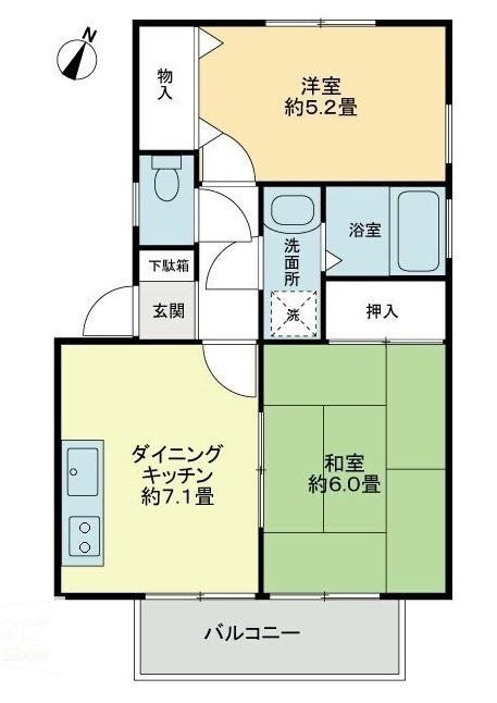 フォブールかざしヶ丘Ｅの間取り