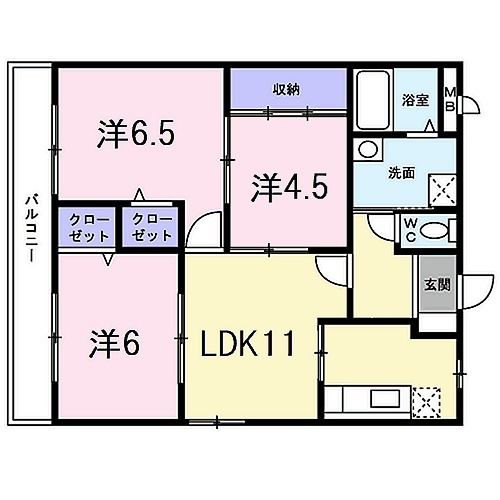 京都市南区久世中久世町２丁目のマンションの間取り