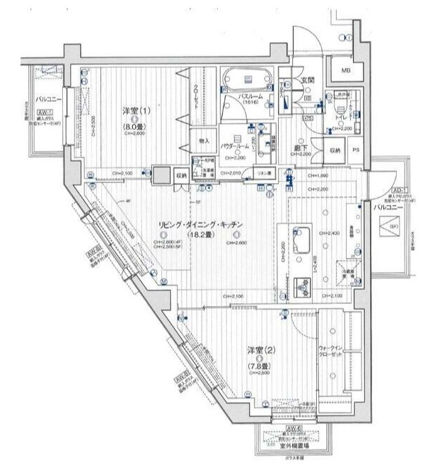 【横浜市中区打越のマンションの間取り】