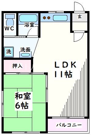 昭島市美堀町のマンションの間取り