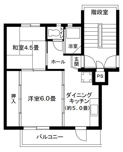 上白根第2　6号棟の間取り